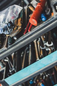 tradie tools in a pile